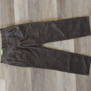 NWT Houston White Pleated Wide Leg Trouser Pants Olive Green Size 36X34